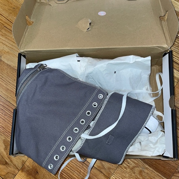 NEW Converse Knee High Sneakers Grey s Womens 10 Mens 8 - Picture 8 of 13